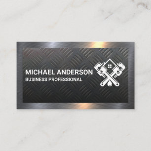 Steel Plate Background Metal Border Business Card