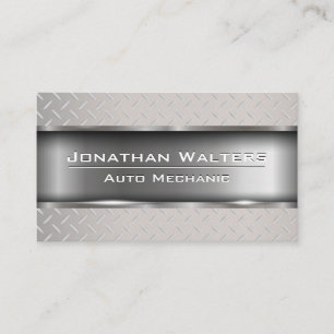 Steel Plate Metallic Trim Industrial Business Card