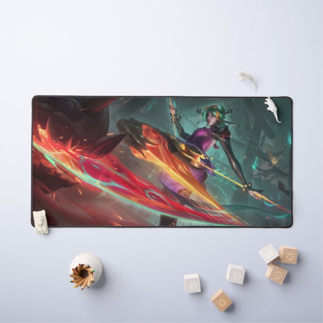 Steel Shadow Gaming Desk Mat | Assassin Aesthetics (Kids Table)