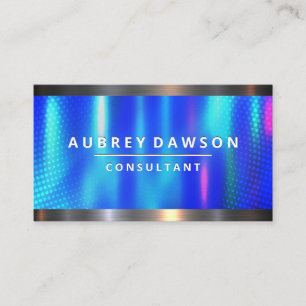 Steel Trim   Metallic Blue Business Card