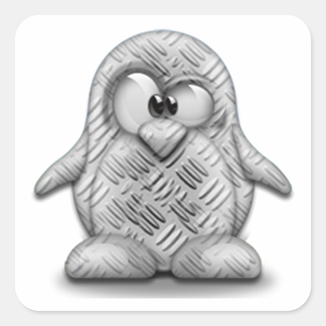 Steel Tux Square Sticker (Front)