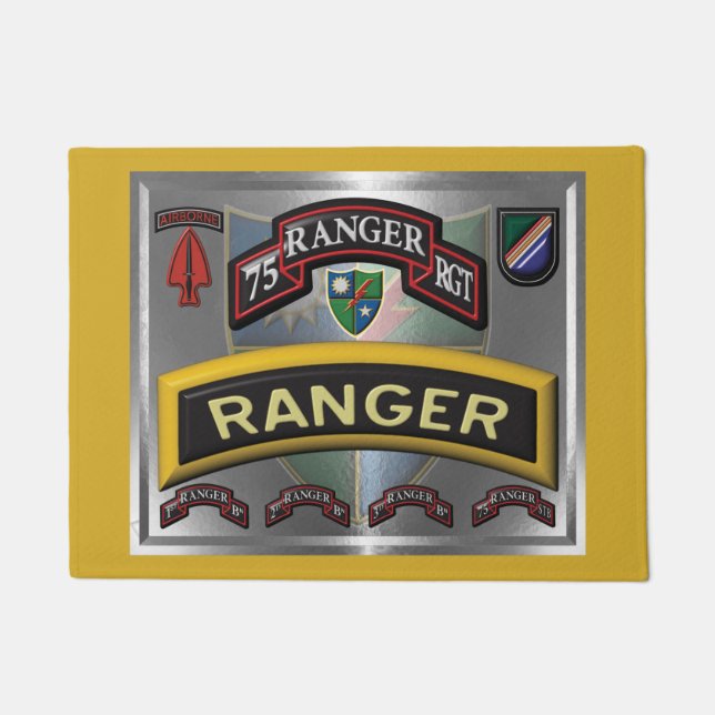 Steel Type Framed 75th Ranger Regiment Doormat (Front)