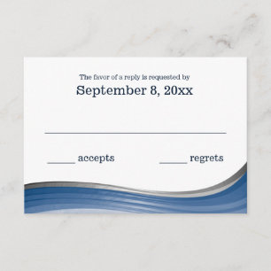 Steel Wave Blue RSVP Card