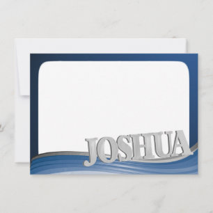Steel Wave with Name Joshua Flat Note Note Card