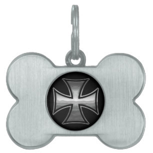 Steel Wood Maltese Pet ID Tag