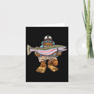 Steelhead Fishing Bigfoot Trout River Fisherman Card