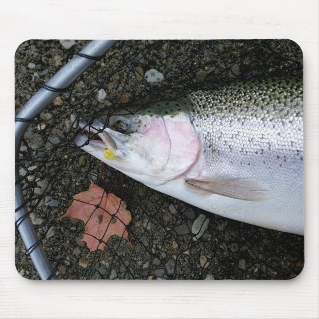 Steelhead Rainbow Trout Fly Fishing Mouse Pad (Front)