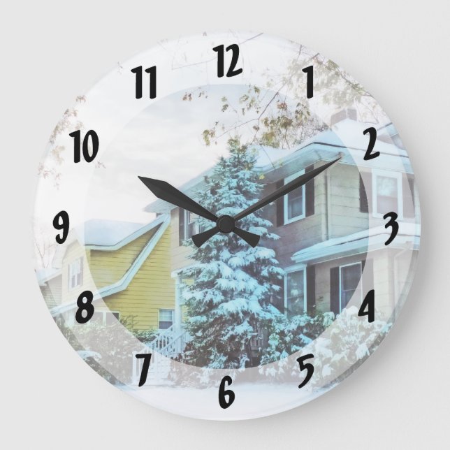 Steely Winter Sky Large Clock (Front)