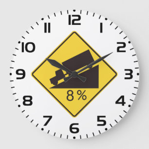Steep Grade Traffic Sign Trucking Hauling Caution Large Clock