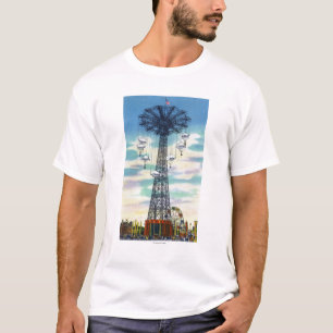Steeplechase Park Parachute Jump Daytime Scene T-Shirt
