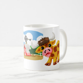 Steer and Rooster on the Farm Coffee Mug