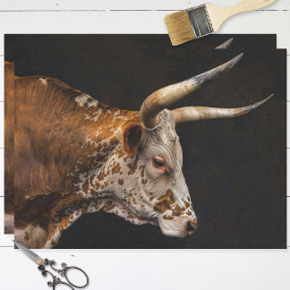 Steer Cattle Farmhouse Decoupage Tissue Paper