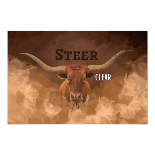 'Steer Clear' Photo Wall Art (Devant)