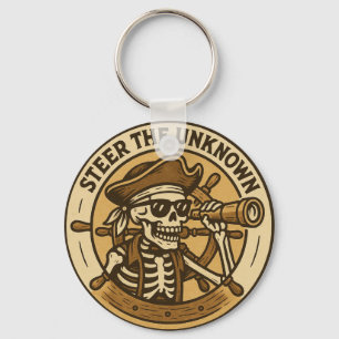 Steer The Unknown Pirate Skeleton Keychain