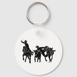 Steer Wrestling 1 Keychain