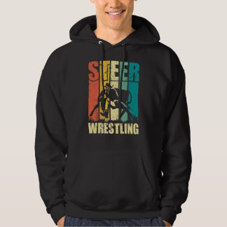 Steer Wrestling Retro Rodeo Bulldogging Graphic Hoodie