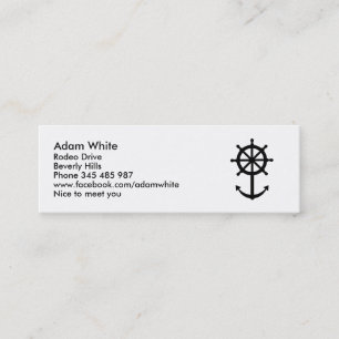 Steering wheel anchor mini business card