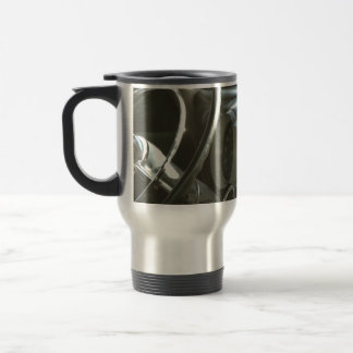 steering wheel and dice travel mug