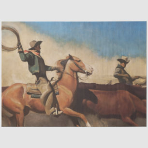 “Steers to Market” Western Art by Maynard Dixon Tissue Paper