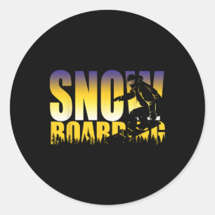 Steezy Snowboarding Gnarly Gift  Classic Round Sticker