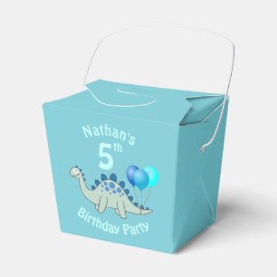 Stegosaurus Blue Dinosaur Kids Birthday Favor Box