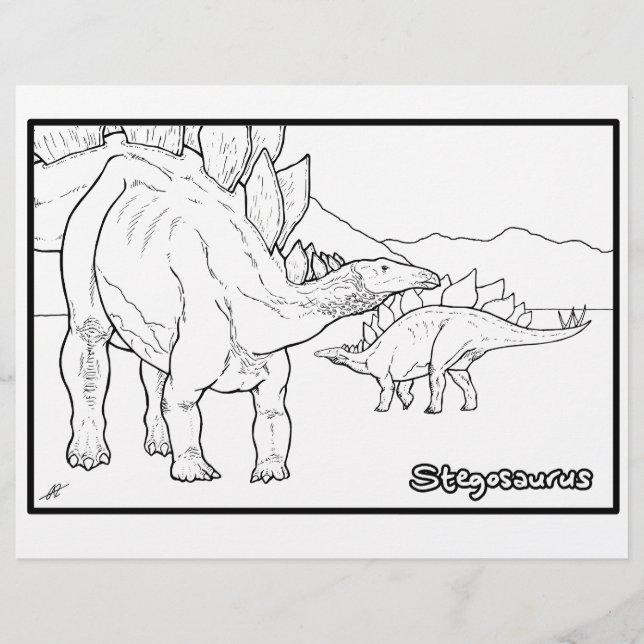 Stegosaurus - Colouring page. (Front)