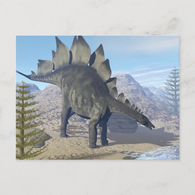 Stegosaurus dinosaur - 3D render Postcard (Front)