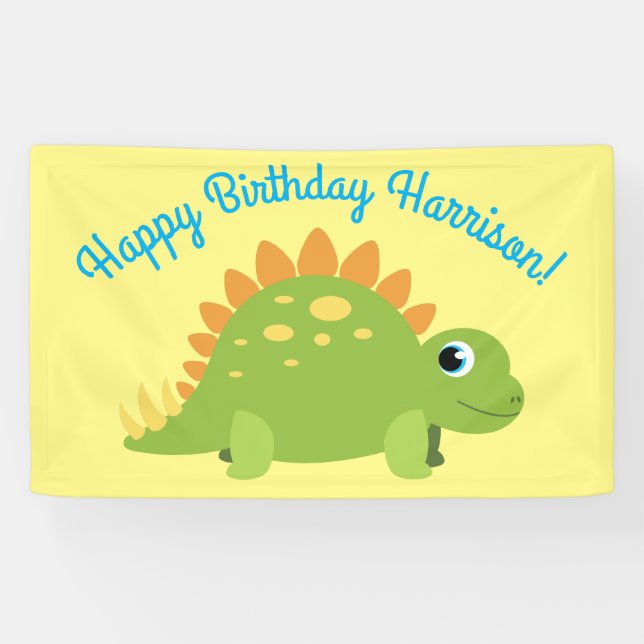 Stegosaurus Dinosaur Birthday Party Banner (Horizontal)