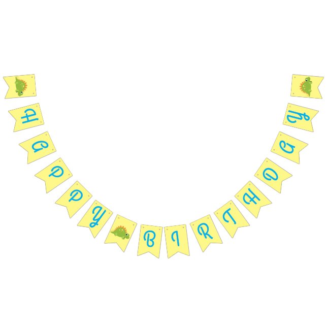 Stegosaurus Dinosaur Birthday Party Bunting Flags (All)