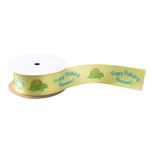 Stegosaurus Dinosaur Birthday Party Satin Ribbon (Spool)