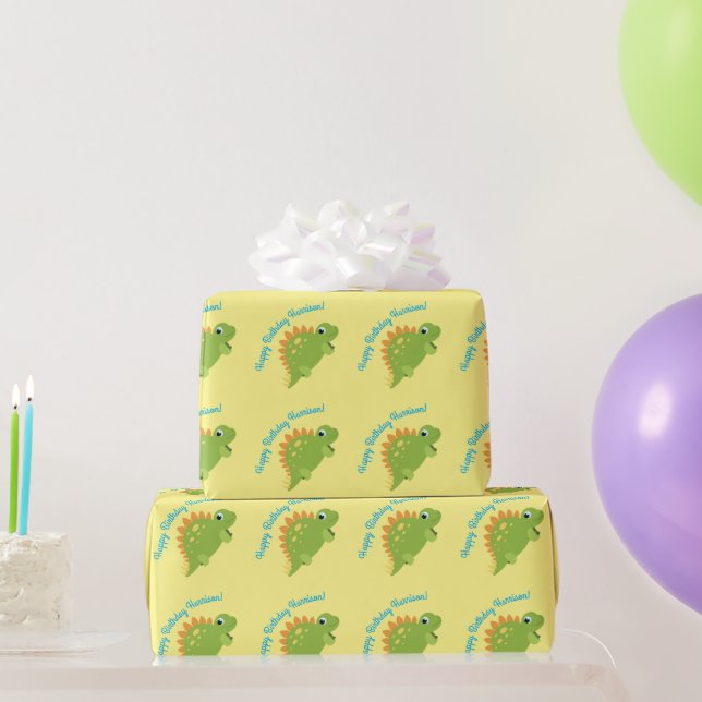 Stegosaurus Dinosaur Birthday Party Wrapping Paper (Party Gifts)