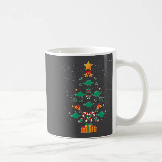 Stegosaurus Dinosaur Christmas Tree Xmas Long Slee Coffee Mug (Right)