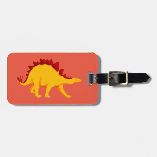 Stegosaurus Dinosaur Design Luggage Tags (Front Horizontal)