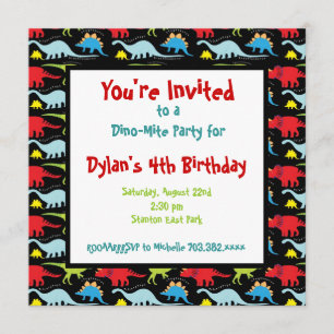 Stegosaurus Dinosaur Invitations de fête d'anniver