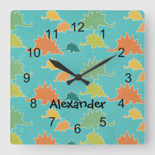 Stegosaurus Dinosaur  Kids' Wall Clock
