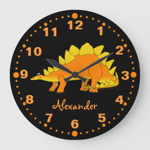 Stegosaurus Dinosaur Personalized Clock for Kids
