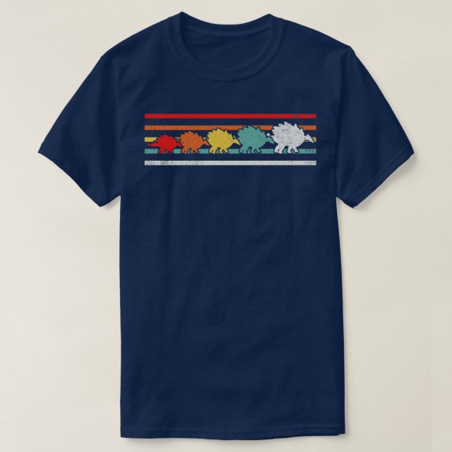Stegosaurus Dinosaur Retro T-Shirt (Design Front)