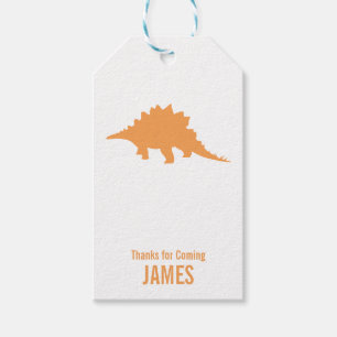 Stegosaurus Dinosaur Silhouette Birthday Gift Tag