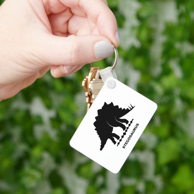 Stegosaurus Dinosaur Silhouette Keychain (Hand)
