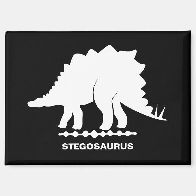 Stegosaurus Dinosaur Silhouette Magnet (Front)