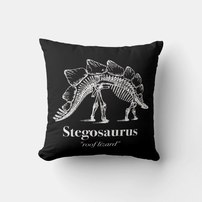 Stegosaurus Dinosaur Skeleton Bones Cool Throw Pillow (Front)