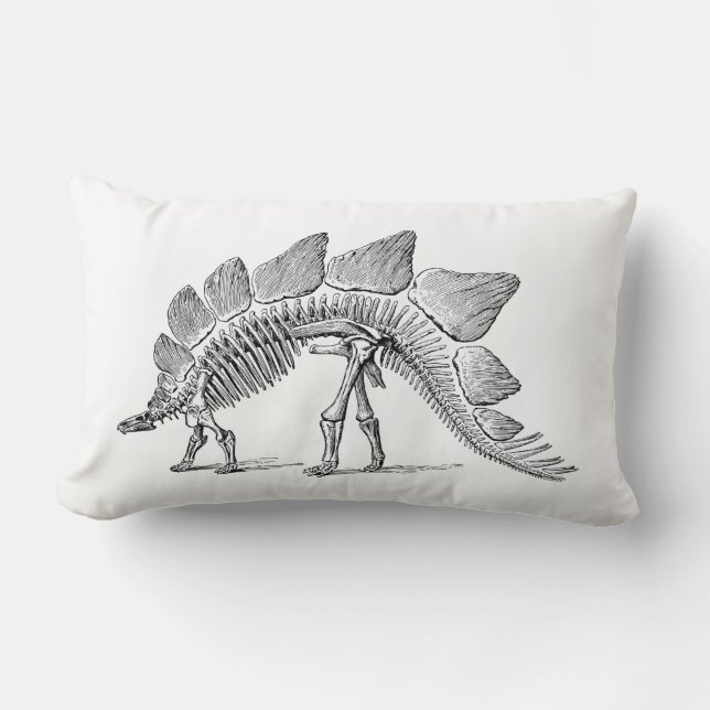 Stegosaurus Dinosaur Skeleton Fossil Lumbar Pillow (Front)