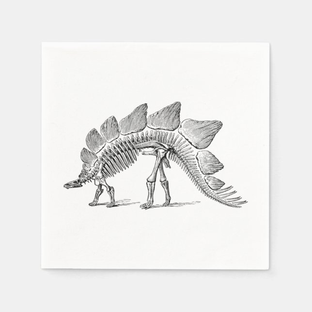 Stegosaurus Dinosaur Skeleton Fossil Napkin (Front)