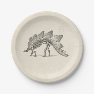 Stegosaurus Dinosaur Skeleton Fossil Paper Plate