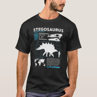 Stegosaurus Fact Sheet Dinosaur Facts T-Shirt