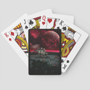 Stegosaurus in Dramatic Scene Playing Cards