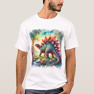 Stegosaurus in Watercolor 180724AREF126 - Watercol T-Shirt
