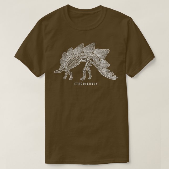 Stegosaurus Skeleton Dino  Dinosaur Tee Prehistory (Design Front)