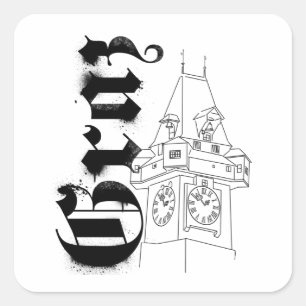 Steiermark Austria Vintage Graz Square Sticker