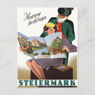 Steiermark Styria Vintage Travel Poster Restored Postcard